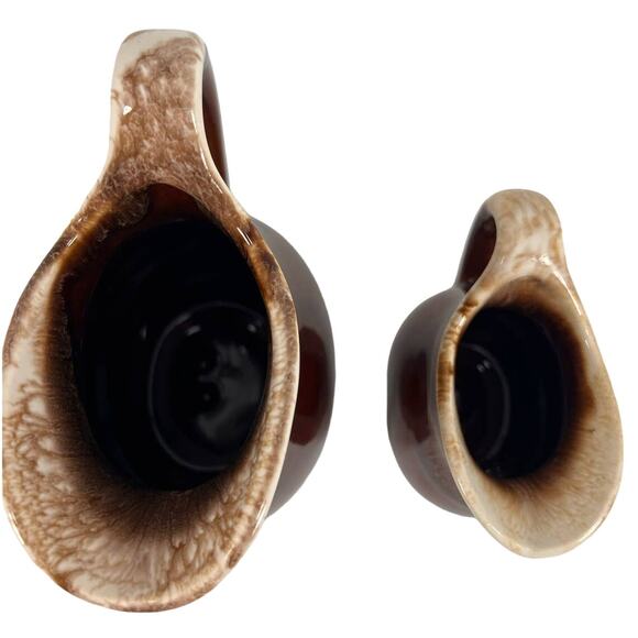 Brown Glazed Milk Creamers -McCoy USA -Set of 2 Vintage - VGC - Picture 5 of 6